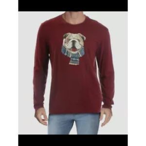 CLUBROOM Mens Burgundy Graphic T-Shirt L